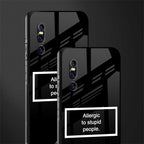 allergic to stupid people black glass case for vivo v15 pro image-2