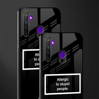allergic to stupid people black glass case for realme 5s image-2