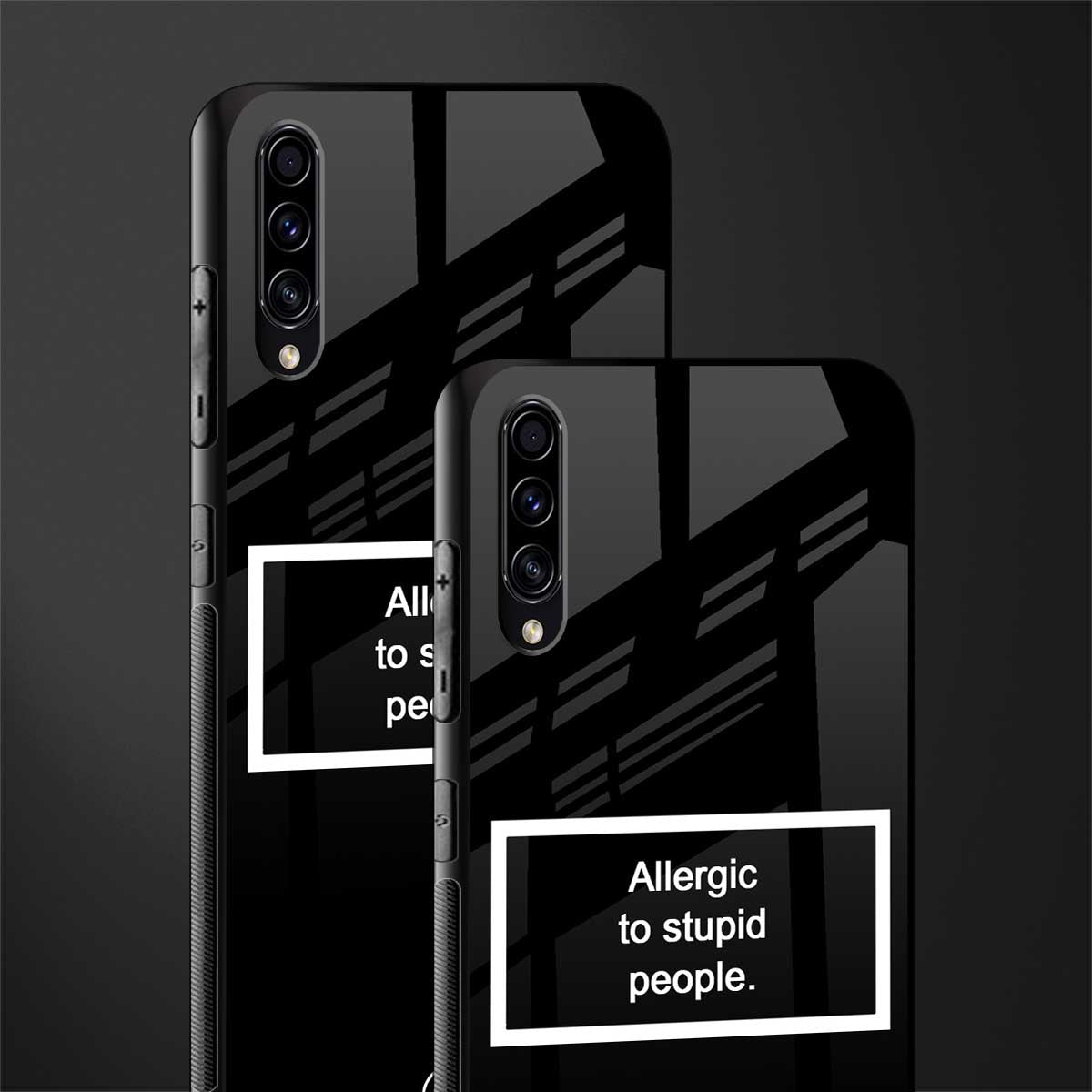 allergic to stupid people black glass case for samsung galaxy a30s image-2