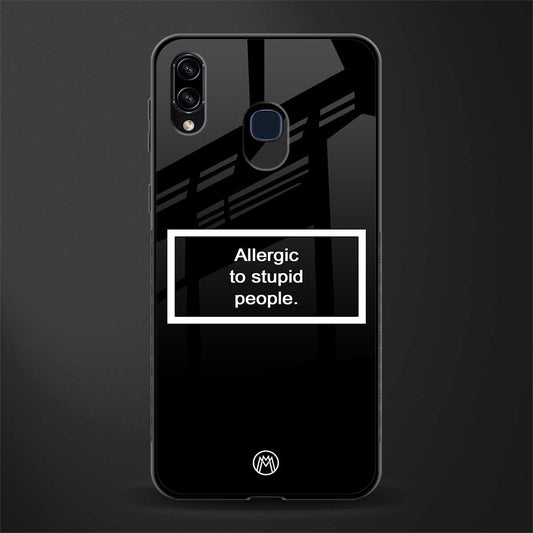 allergic to stupid people black glass case for samsung galaxy a30 image