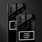 allergic to stupid people black glass case for samsung galaxy note 10 plus image-2