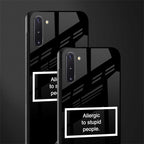 allergic to stupid people black glass case for samsung galaxy note 10 image-2