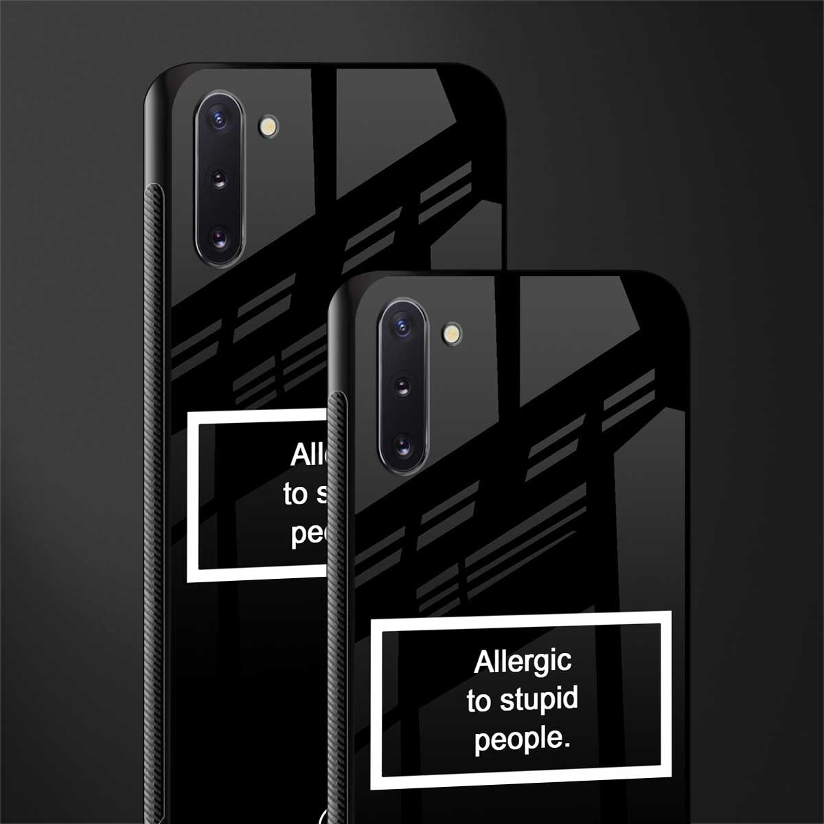 allergic to stupid people black glass case for samsung galaxy note 10 image-2