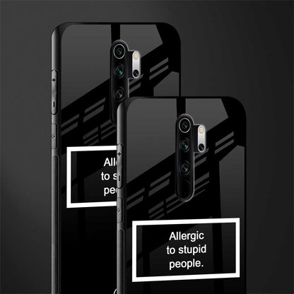 allergic to stupid people black glass case for redmi note 8 pro image-2