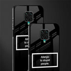 allergic to stupid people black glass case for redmi note 9 pro image-2