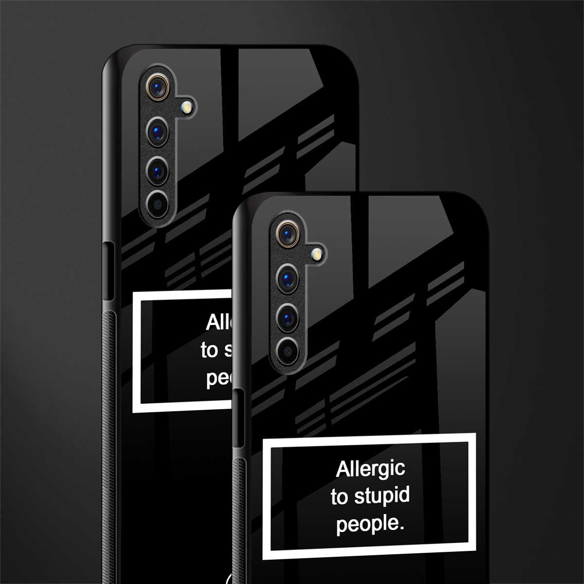 allergic to stupid people black glass case for realme 6i image-2