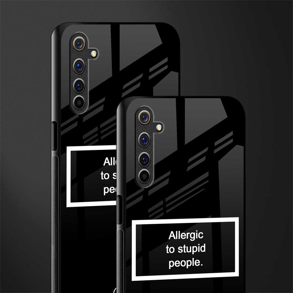 allergic to stupid people black glass case for realme 6 pro image-2