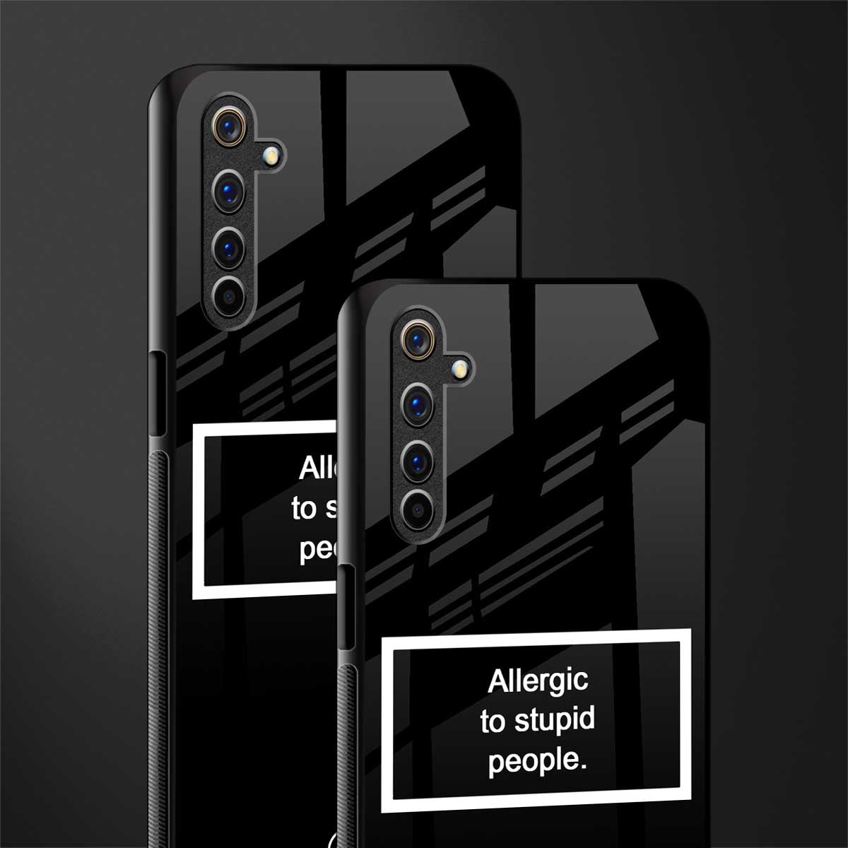 allergic to stupid people black glass case for realme 6 pro image-2