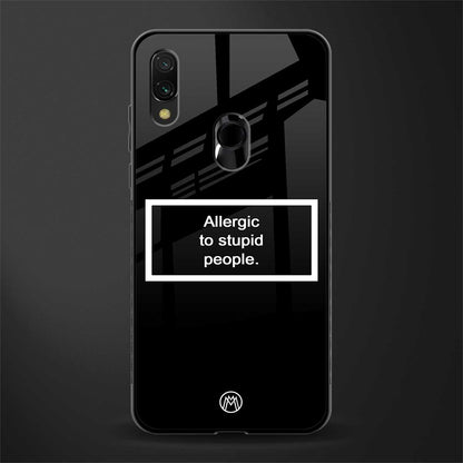 allergic to stupid people black glass case for redmi note 7 image
