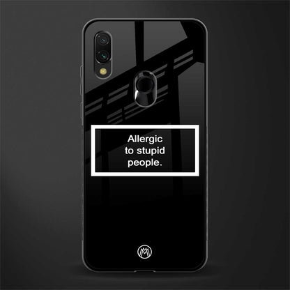 allergic to stupid people black glass case for redmi y3 image