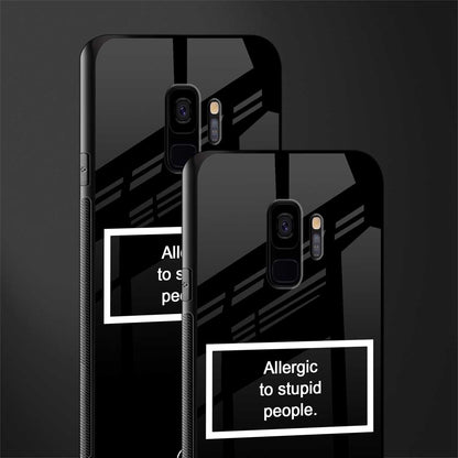allergic to stupid people black glass case for samsung galaxy s9 image-2