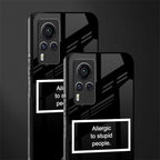 allergic to stupid people black glass case for vivo x60 pro image-2