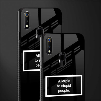 allergic to stupid people black glass case for realme 3i image-2