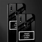 allergic to stupid people black glass case for realme 3 pro image-2
