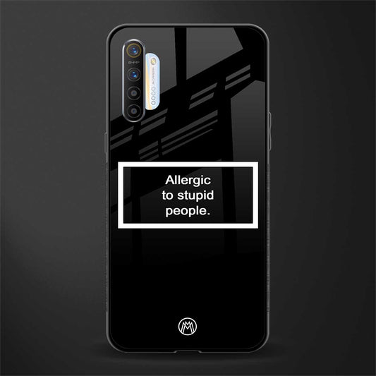 allergic to stupid people black glass case for realme x2 image