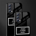 allergic to stupid people black glass case for oppo f19 image-2