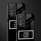 allergic to stupid people black glass case for xiaomi 11i 5g image-2
