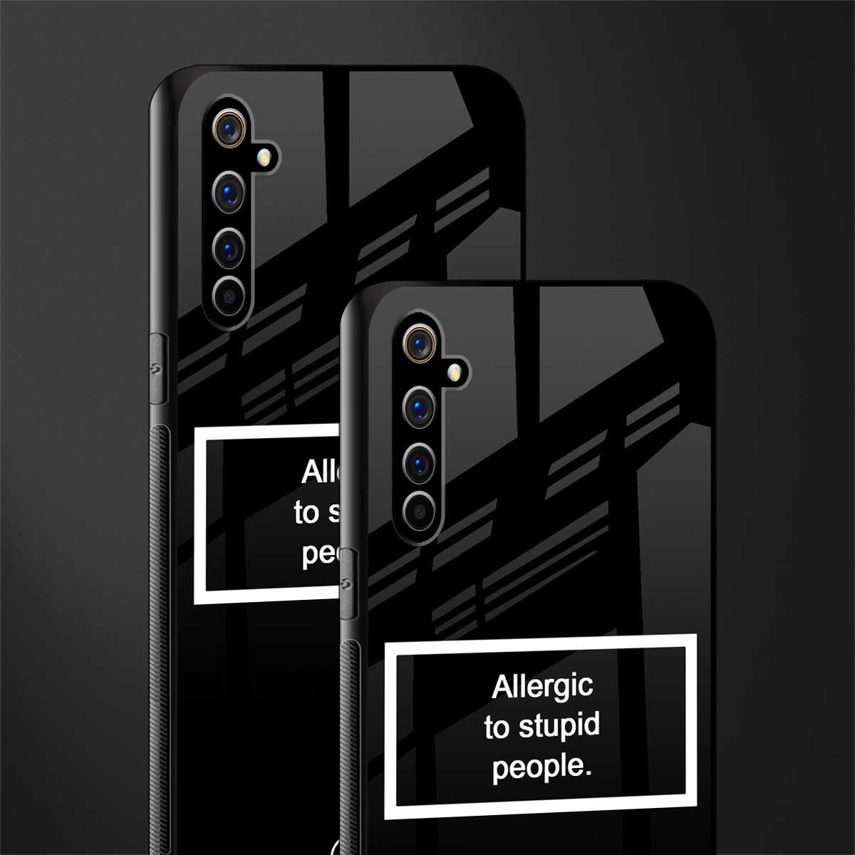 allergic to stupid people black glass case for realme x50 pro image-2