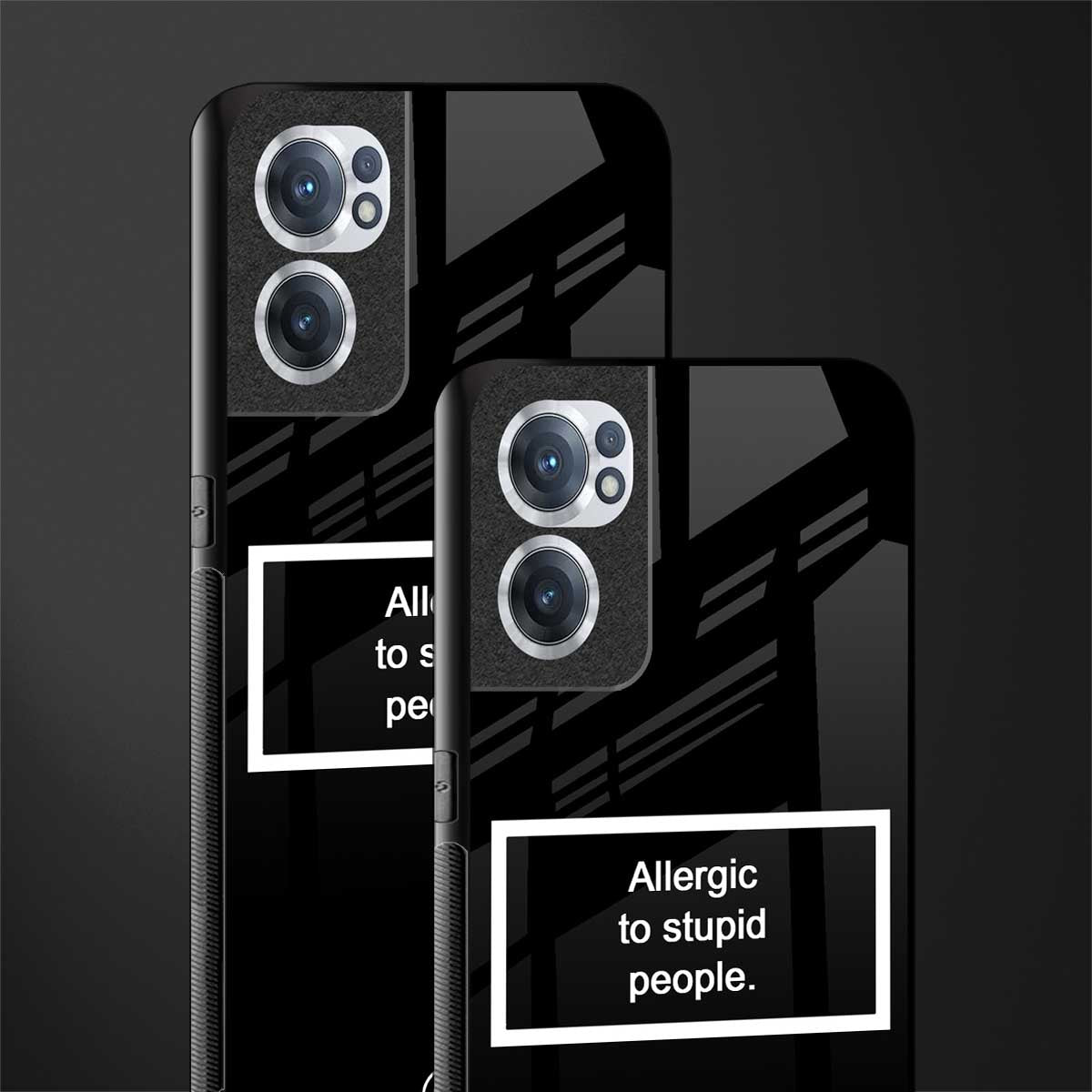 allergic to stupid people black glass case for oneplus nord ce 2 5g image-2