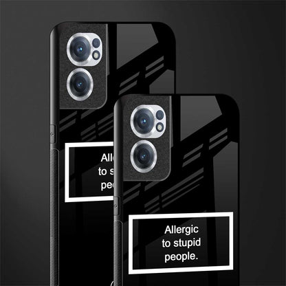 allergic to stupid people black glass case for oneplus nord ce 2 5g image-2