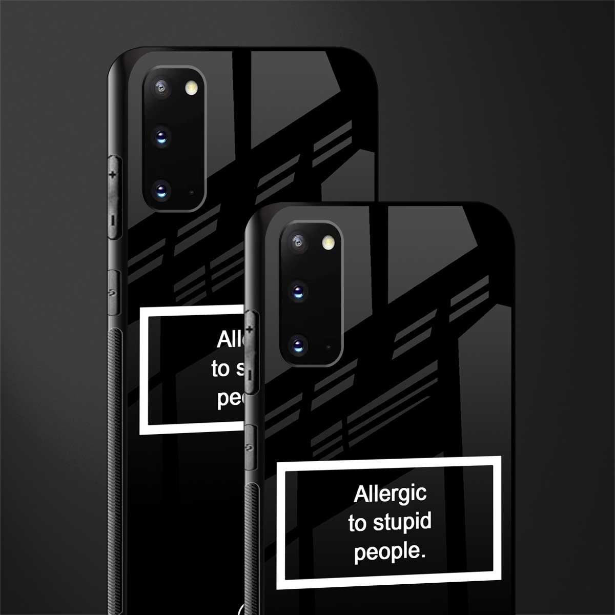 allergic to stupid people black glass case for samsung galaxy s20 image-2