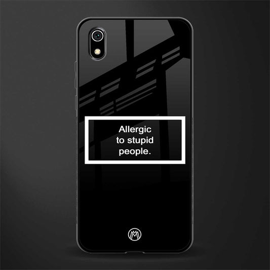 allergic to stupid people black glass case for redmi 7a image