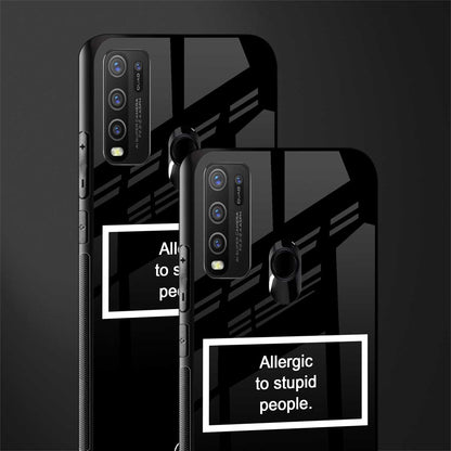 allergic to stupid people black glass case for vivo y30 image-2