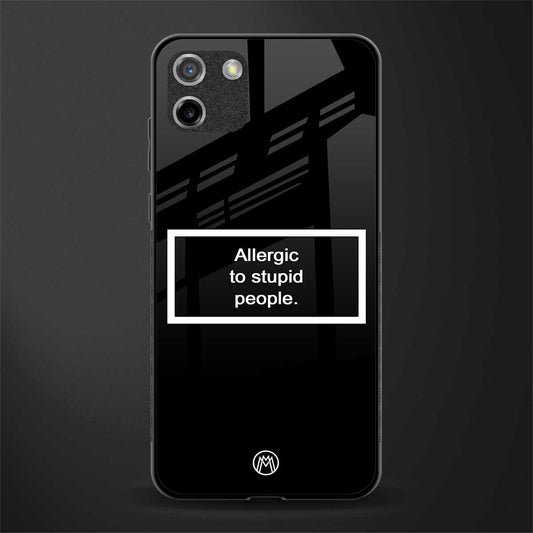 allergic to stupid people black glass case for realme c11 image