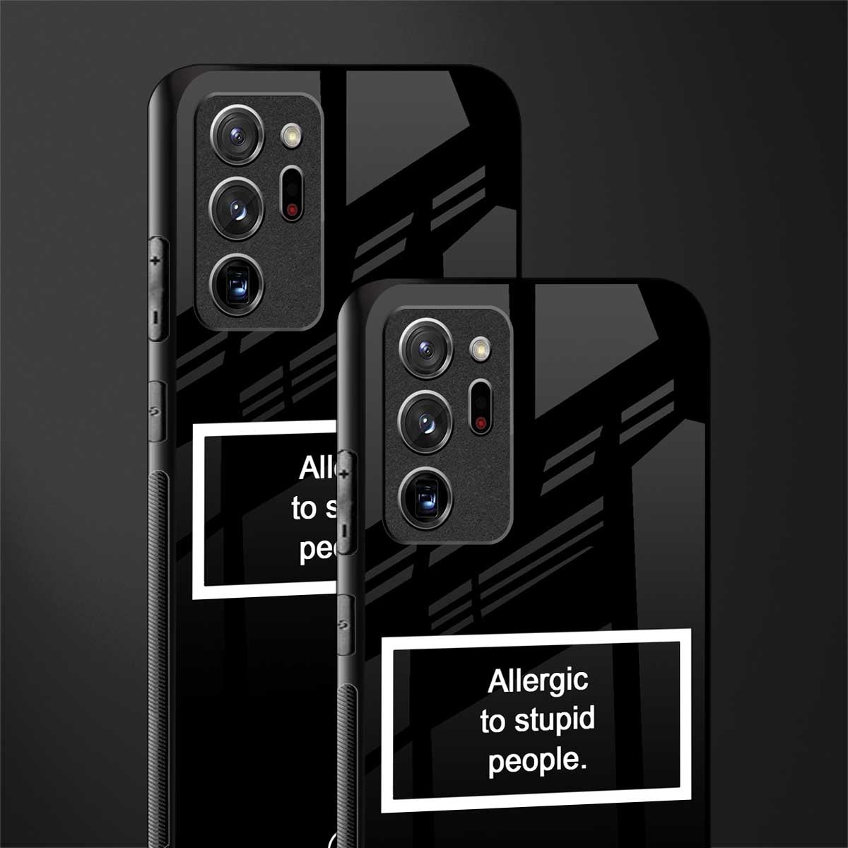 allergic to stupid people black glass case for samsung galaxy note 20 ultra 5g image-2