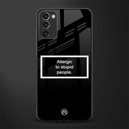 allergic to stupid people black glass case for samsung note 20 image
