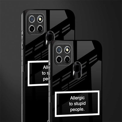 allergic to stupid people black glass case for realme c12 image-2