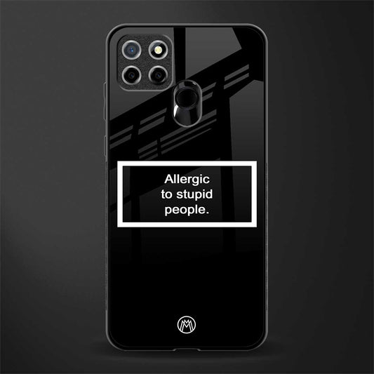allergic to stupid people black glass case for realme narzo 20 image