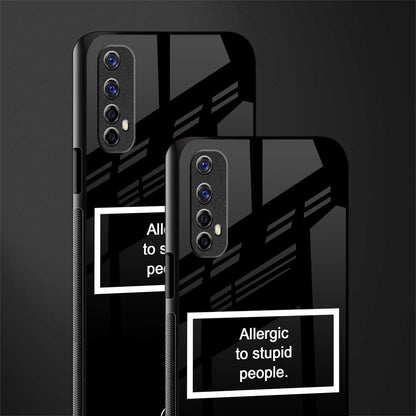 allergic to stupid people black glass case for realme 7 image-2