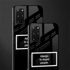 allergic to stupid people black glass case for samsung galaxy s20 plus image-2
