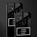 allergic to stupid people black glass case for oppo a15s image-2