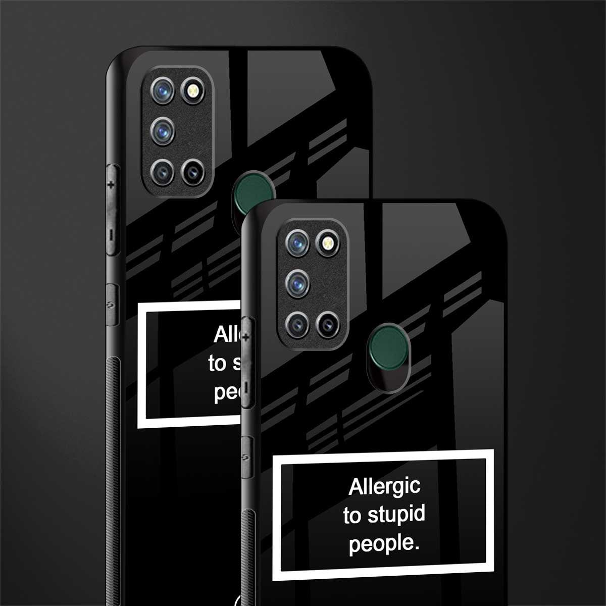 allergic to stupid people black glass case for realme 7i image-2
