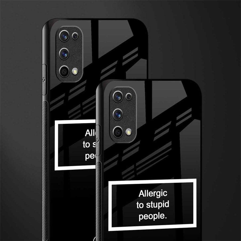 allergic to stupid people black glass case for realme 7 pro image-2