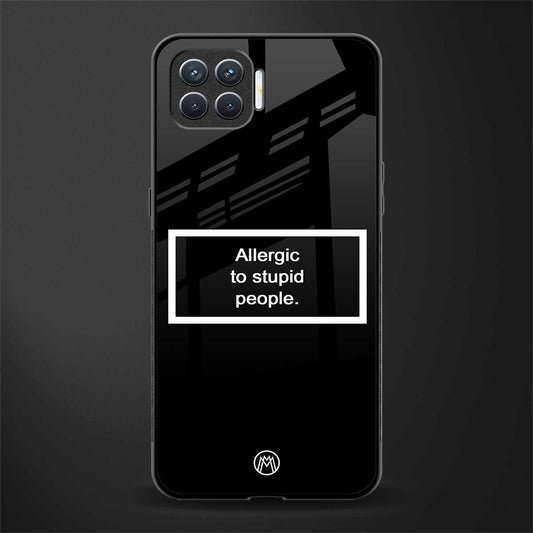 allergic to stupid people black glass case for oppo f17 image