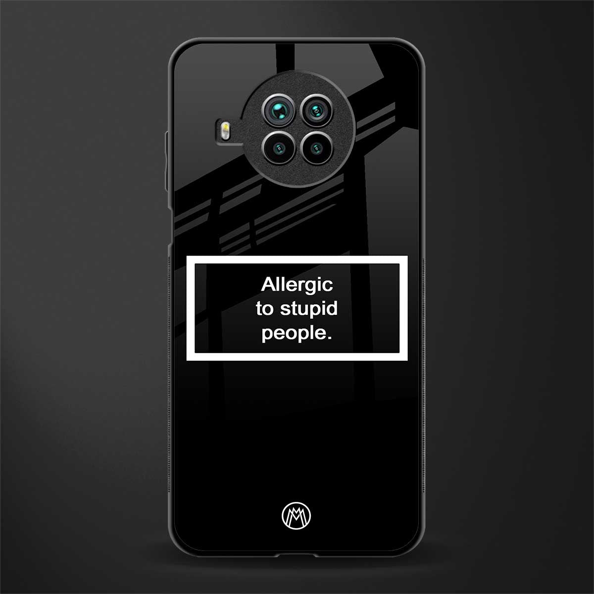 allergic to stupid people black glass case for mi 10i image