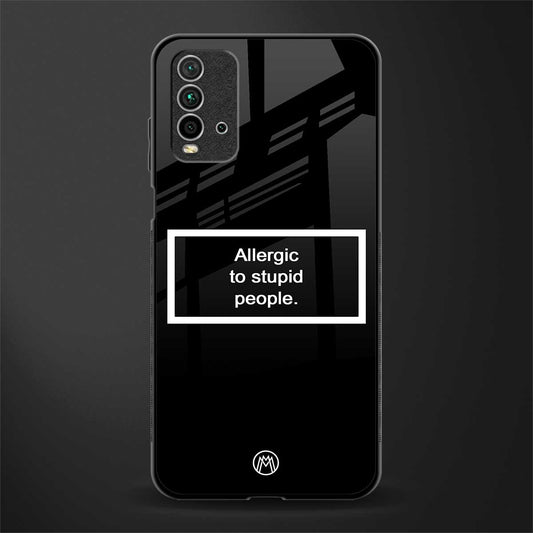 allergic to stupid people black glass case for redmi 9 power image
