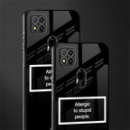 allergic to stupid people black glass case for redmi 9c image-2