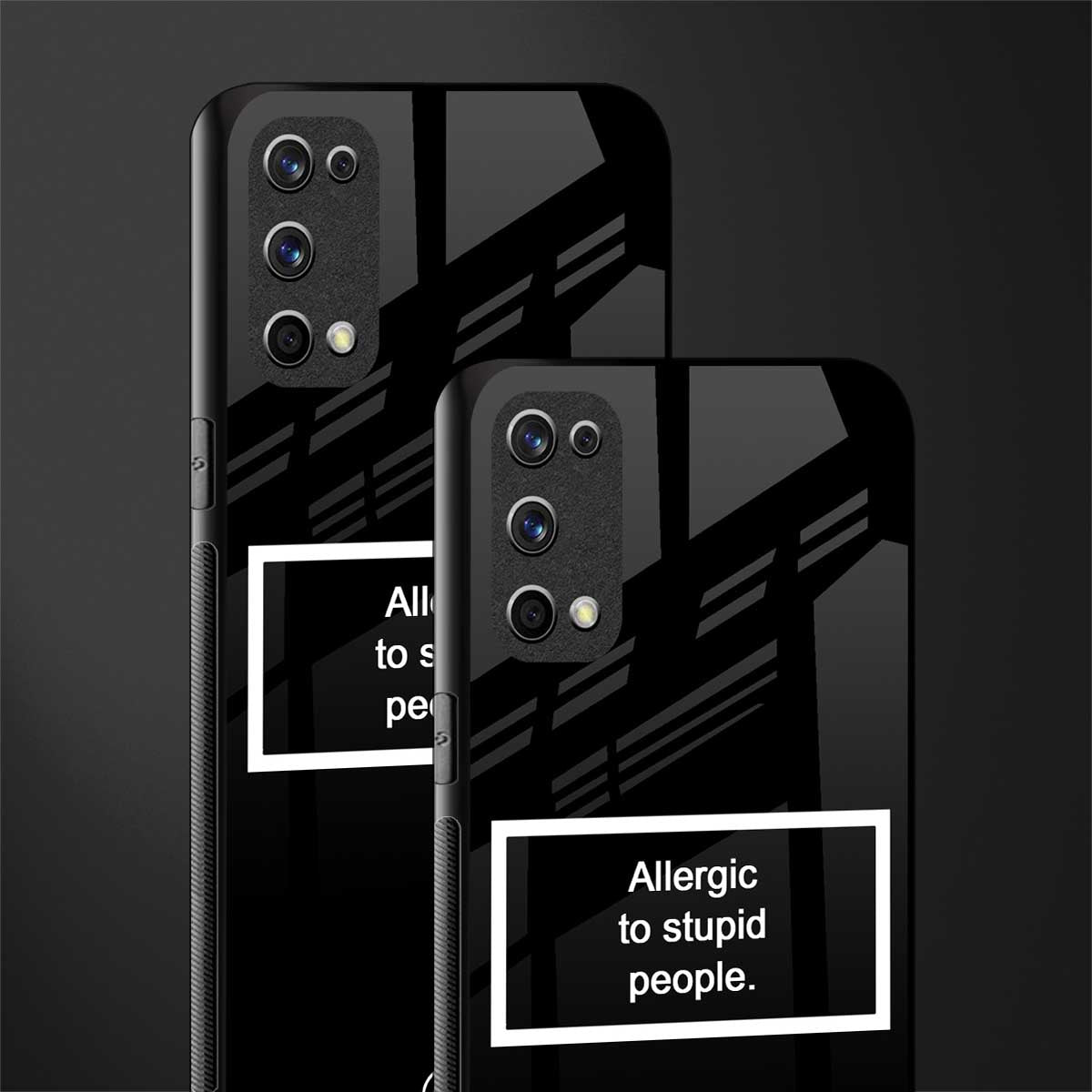 allergic to stupid people black glass case for realme x7 pro image-2