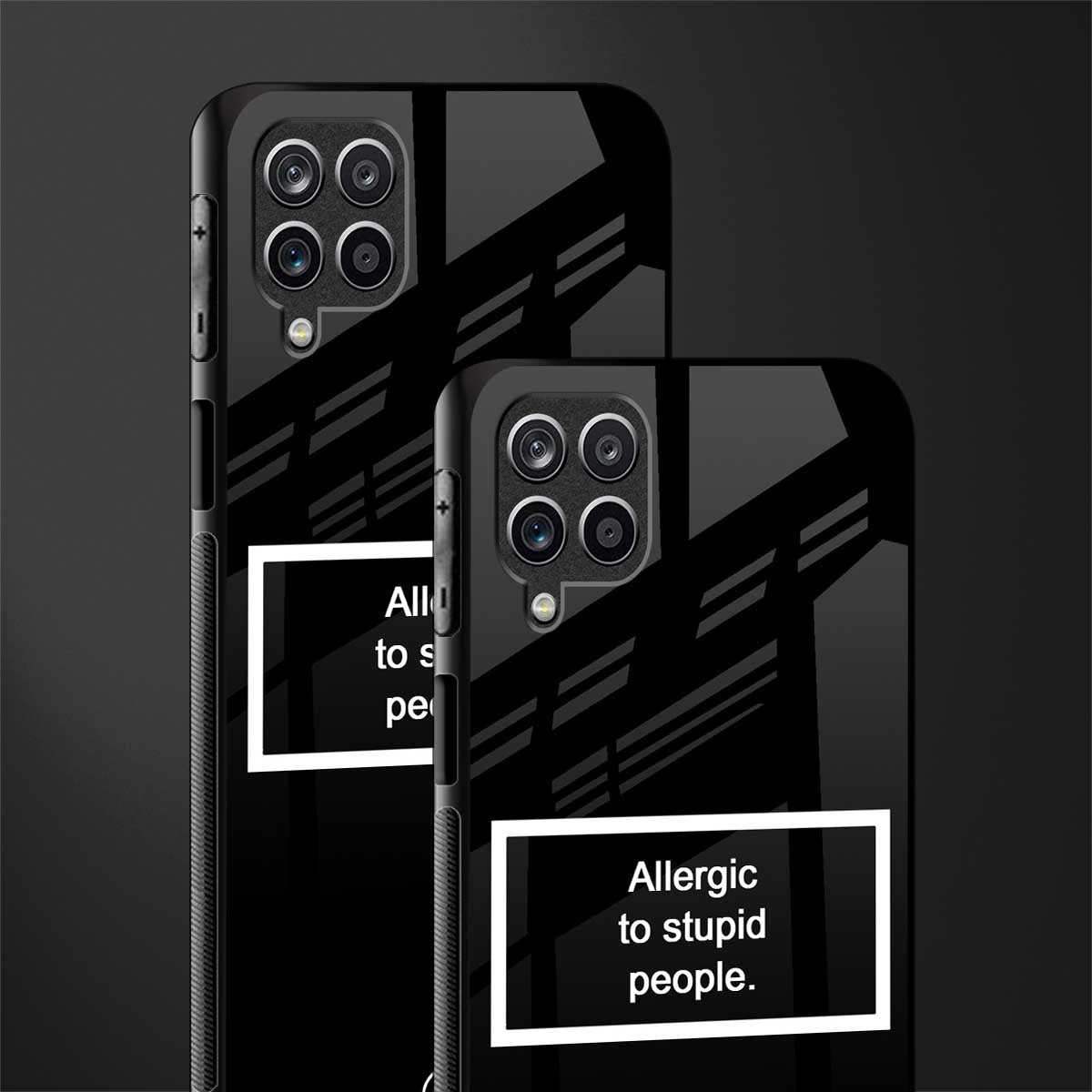 allergic to stupid people black glass case for samsung galaxy m42 5g image-2
