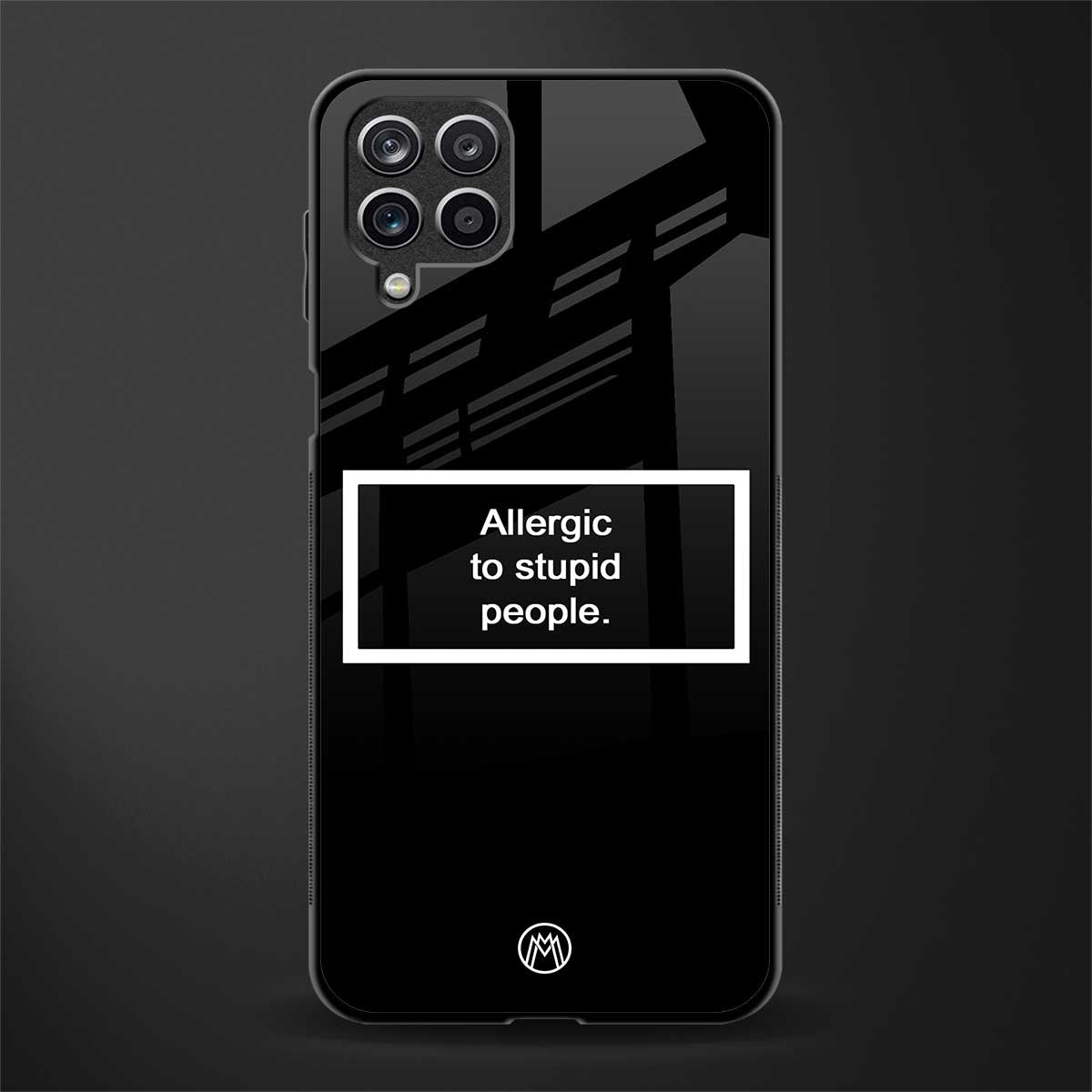 allergic to stupid people black glass case for samsung galaxy m42 5g image