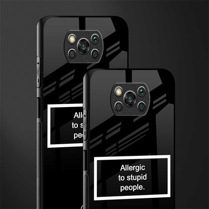 allergic to stupid people black glass case for poco x3 pro image-2
