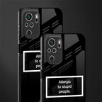 allergic to stupid people black glass case for redmi note 10s image-2