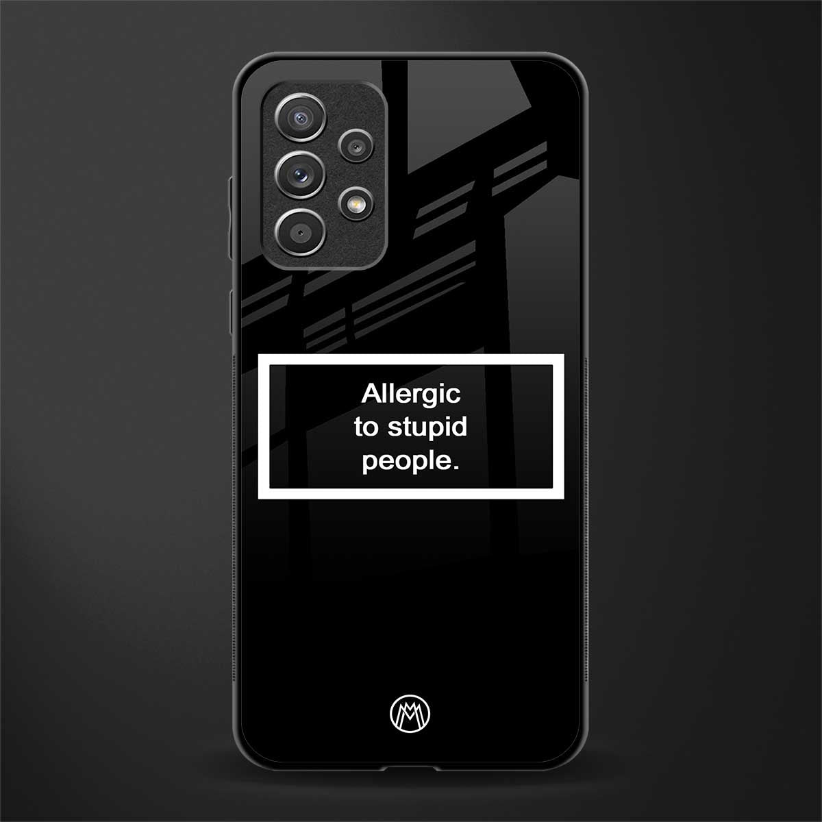 allergic to stupid people black glass case for samsung galaxy a52s 5g image