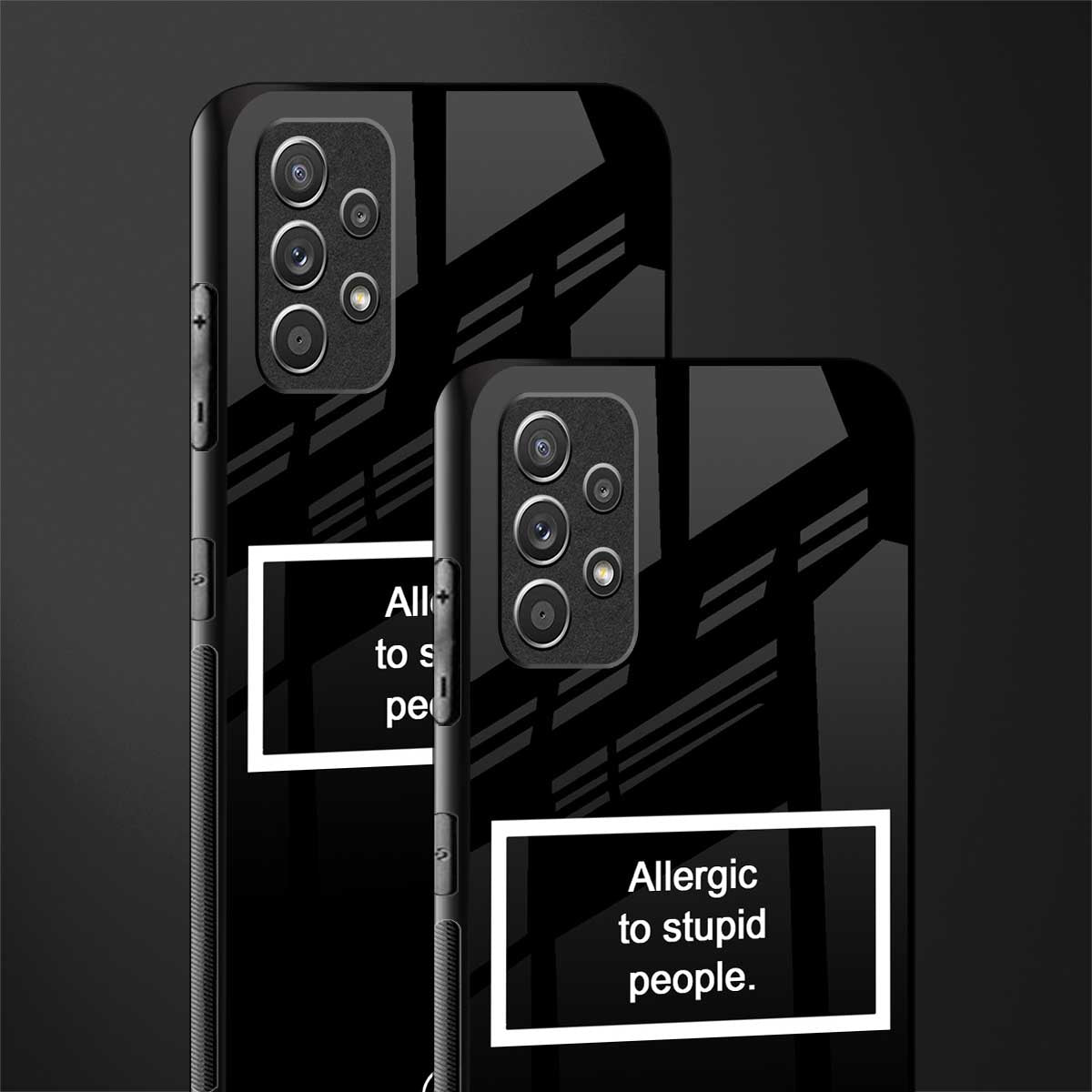 allergic to stupid people black glass case for samsung galaxy a32 4g image-2
