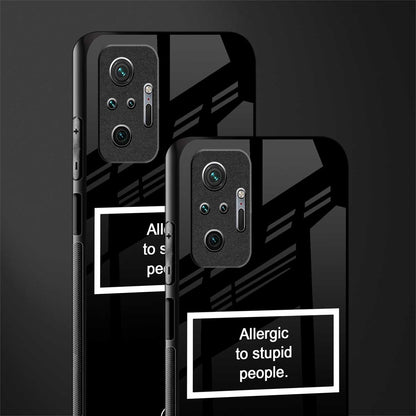 allergic to stupid people black glass case for redmi note 10 pro image-2