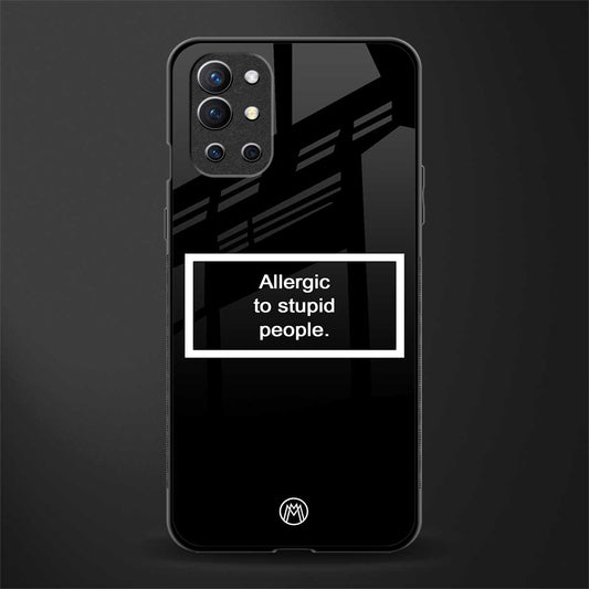 allergic to stupid people black glass case for oneplus 9r image